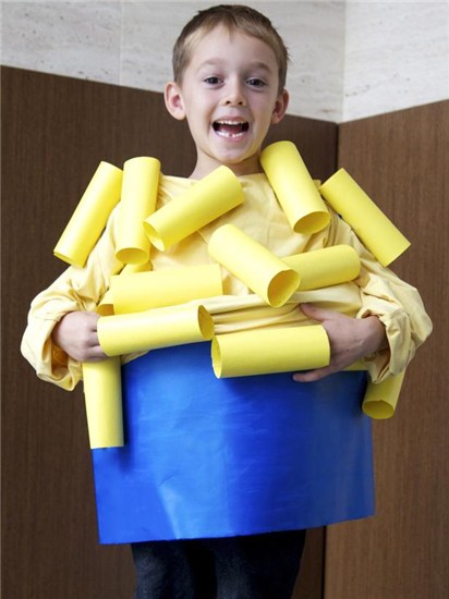 DIY kids Halloween costume - Macaroni and Cheese costume