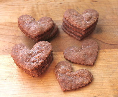 Mocha shortbread valentines cookies